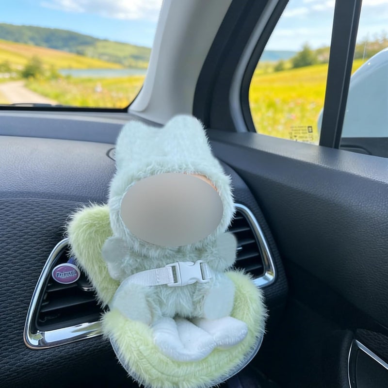 SwiftServ Doll Car Seat for 17cm Dolls with Air Vent Clip and Desktop Stand, Cute and Functional Car Ornament for Blind Box Doll Fans, Collectors, (Yelllow) - Image 4